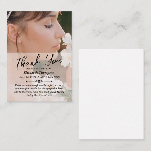 シンプルお葬式/悔やみや弔慰 ノートカード (正面/裏面)