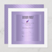 シンプルお誕生日エレガント招待 招待状 (正面/裏面)