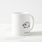 シンプルかわいいカメ線画コーヒーマグ コーヒーマグカップ (正面右)