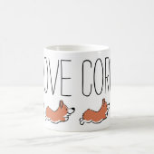 シンプルかわいいコーギー 白 コーヒーマグカップ (中央)