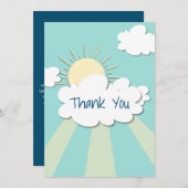 シンプルかわいいサンシャインベビーシャワー サンキューカード (正面/裏面)