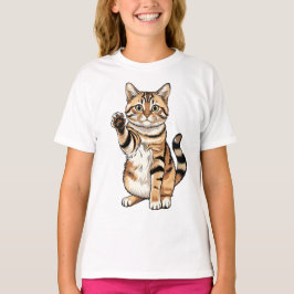 シンプルかわいいネコ好き男子デザイン Tシャツ