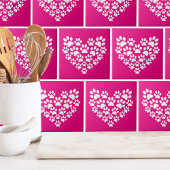 シンプルかわいいハートポープリント タイル