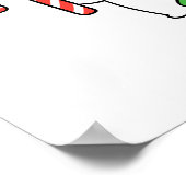 シンプルかわいいバニー動物の漫画クリスマス ポスター (角)