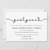 シンプルかわいいフォントの延期案内 招待状 (正面)