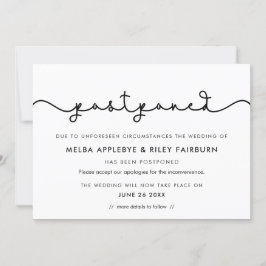 シンプルかわいいフォントの延期案内 招待状