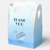 シンプルかわいいホエールブルー海誕生日ありがとう フェイバーボックス (オープン)