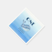 シンプルかわいいホエールブルー海1日 スタンダードカクテルナプキン (角)