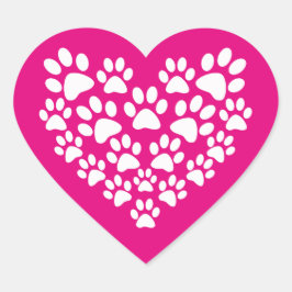 シンプルかわいいポープリントハート ハートシール