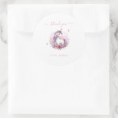 シンプルかわいいユニコーンマジカル誕生日 ラウンドシール (バッグ)