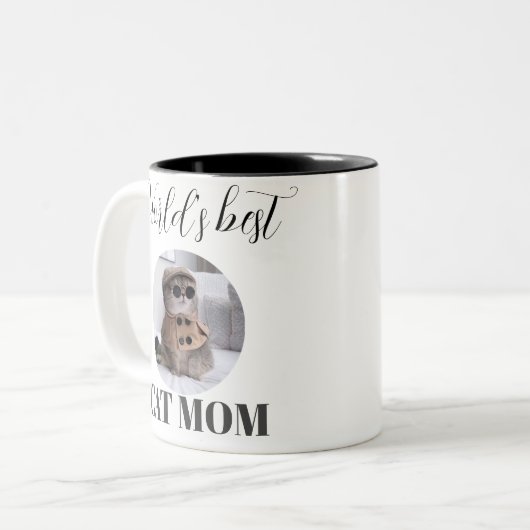 シンプルかわいいワールドの猫のマ最高のマの写真 ツートーンマグカップ (正面左)