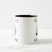 シンプルかわいいワールドの猫のマ最高のマの写真 ツートーンマグカップ (中央)