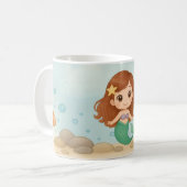 シンプルかわいい小さな人魚 コーヒーマグカップ (正面左)