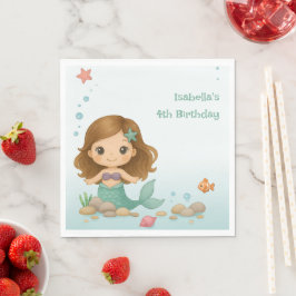 シンプルかわいい小さな人魚 スタンダードランチョンナプキン