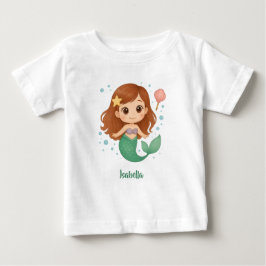 シンプルかわいい小さな人魚 ベビーTシャツ