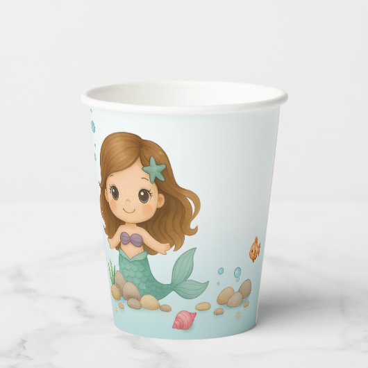 シンプルかわいい小さな人魚 紙コップ (裏面)