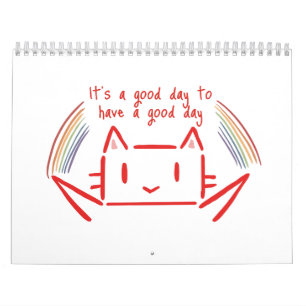 シンプルかわいい猫のイラスト カレンダー