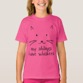シンプルかわいい猫の顔の輪郭 Tシャツ (正面)