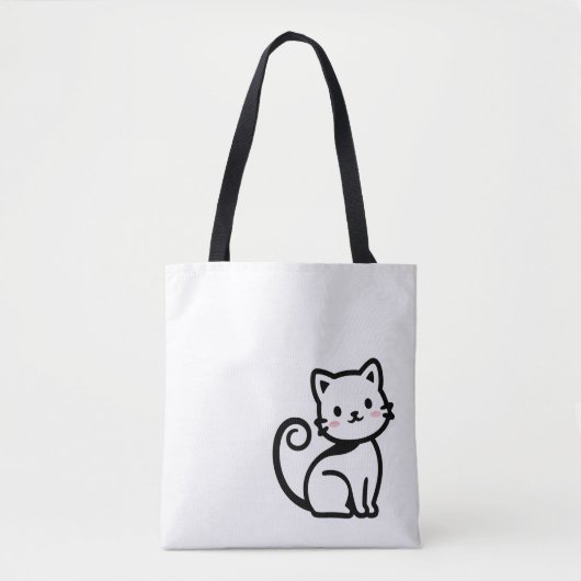 シンプルかわいい猫 トートバッグ (正面)