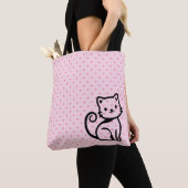 シンプルかわいい猫 トートバッグ (クローズアップ)