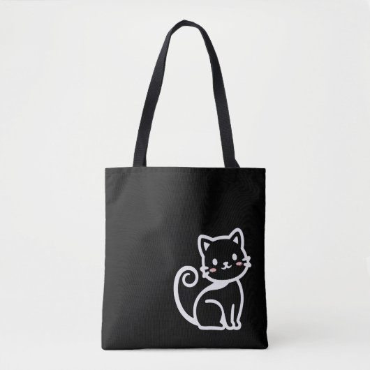 シンプルかわいい猫 トートバッグ (正面)