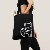 シンプルかわいい猫 トートバッグ (クローズアップ)