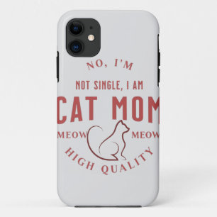 シンプルかわいい私は猫のマ独身のマギフトではない iPhone 11 ケース