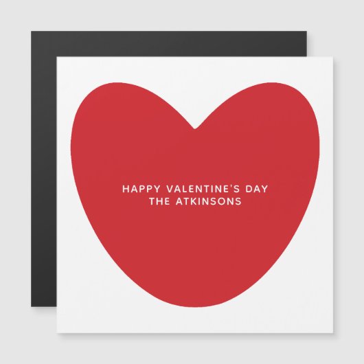 シンプルかわいい赤いハートカスタムバレンタインデイカード (正面/裏面)