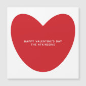 シンプルかわいい赤いハートカスタムバレンタインデイカード (正面)