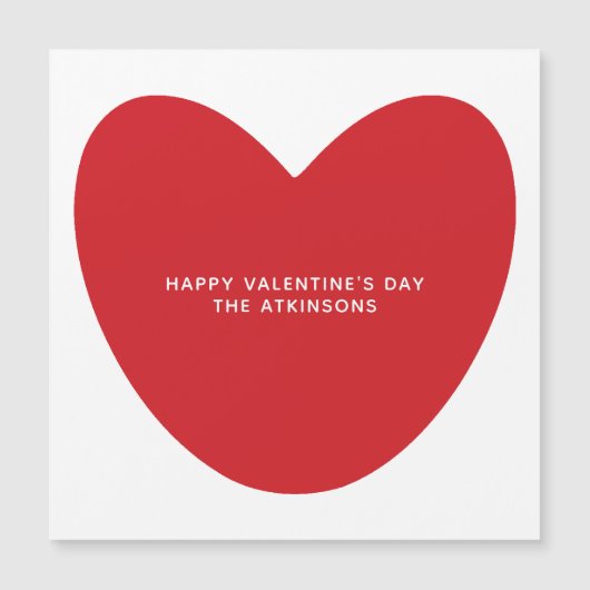 シンプルかわいい赤いハートカスタムバレンタインデイカード (正面)