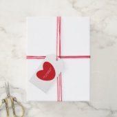 シンプルかわいい赤いハートカスタムバレンタインデー ギフトタグ (より糸付き)