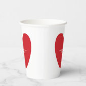 シンプルかわいい赤いハートカスタムバレンタインデー 紙コップ (右)