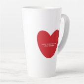 シンプルかわいい赤いハートパーソナライズされたバレンタインデー カフェラテマグ (右アングル)