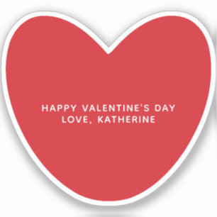 シンプルかわいい赤いハートパーソナライズされたバレンタインデー シール