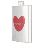 シンプルかわいい赤いハートパーソナライズされたバレンタインデー フラスク (左)