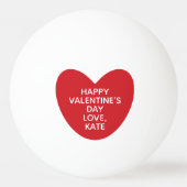 シンプルかわいい赤いハートパーソナライズされたバレンタインデー 卓球ボール (正面)