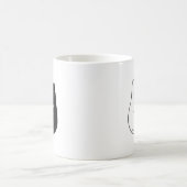 シンプルかわいい黒白ネコデザイン コーヒーマグカップ (中央)
