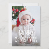 シンプルかわいい メリークリスマス 1枚の写真 緑 シーズンカード (正面)