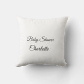 シンプルかわいこちゃん追加ミニマル名ベビー赤ちゃんシャワー クッション (裏面)