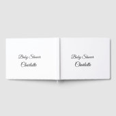 シンプルかわいこちゃん追加ミニマル名ベビー赤ちゃんシャワーThr ゲストブック (全面)