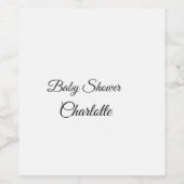 シンプルかわいこちゃん追加ミニマル名ベビー赤ちゃんシャワーThr ワインラベル (シングルラベル)