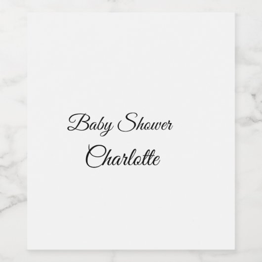 シンプルかわいこちゃん追加ミニマル名ベビー赤ちゃんシャワーThr ワインラベル (シングルラベル)