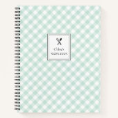 シンプルかわいらしクラシックサージグリーンジンガムレシピ ノートブック (正面)