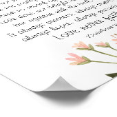 シンプルかわいらしピンクの花結婚キリスト ポスター (角)