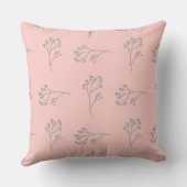 シンプルかわいらしピーチとグリーンフローラ クッション (裏面)