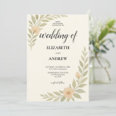 シンプルかわいらしフローラ結婚式招待状 招待状 (スタンド正面)