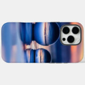 シンプルかわいらしブルーピンクサンセットクリスタルボール写真 Case-Mate iPhoneケース (裏面 (横))