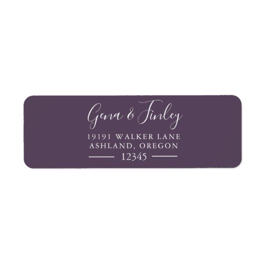 シンプルかわいらしモダン及びエレガント差出人住所 ラベル (正面)