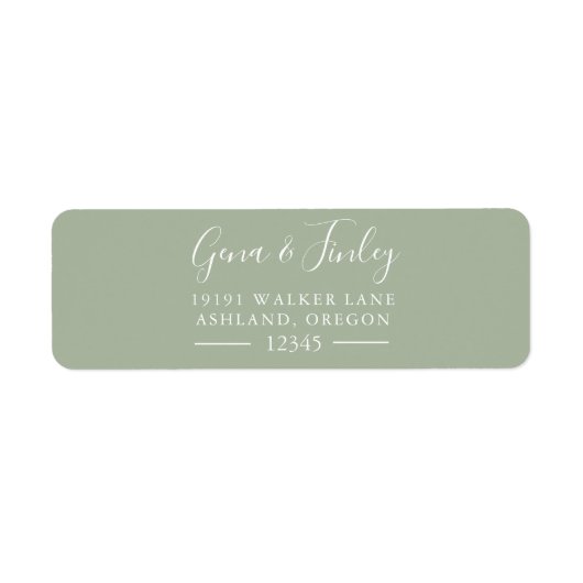 シンプルかわいらしモダン及びエレガント差出人住所 ラベル (正面)