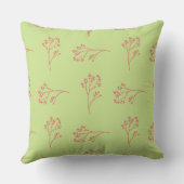 シンプルかわいらしライムグリーンとピンクフローラ クッション (裏面)